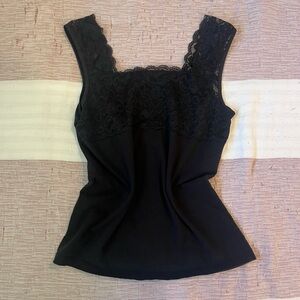 Black Victoria Secret PINK tank with lacey top trim